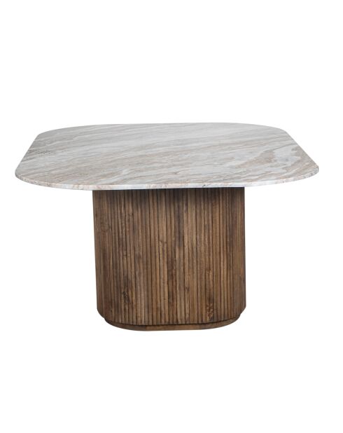 Esstisch mit Marmorplatte Manguier Kfir III braun - 170x130x76 cm