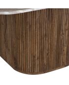 Esstisch mit Marmorplatte Manguier Kfir III braun - 170x130x76 cm