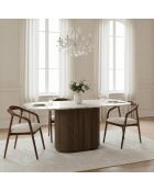 Esstisch mit Marmorplatte Manguier Kfir III braun - 170x130x76 cm