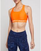 Orangefarbener technischer Sport-BH mit durchgehtem Rückenausschnitt