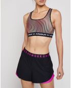 Reggiseno sportivo tecnico con stampa UA Crossback Mid nero/multicolore