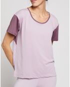 Maglietta tecnica UA Rush Energy Colorblock viola parma