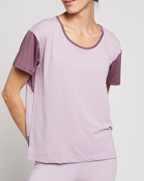 Maglietta tecnica UA Rush Energy Colorblock viola parma