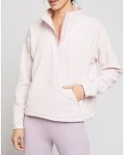 UA Rush Fleece-Funktions-Sweatshirt mit 1/2 Reißverschluss, hellrosa