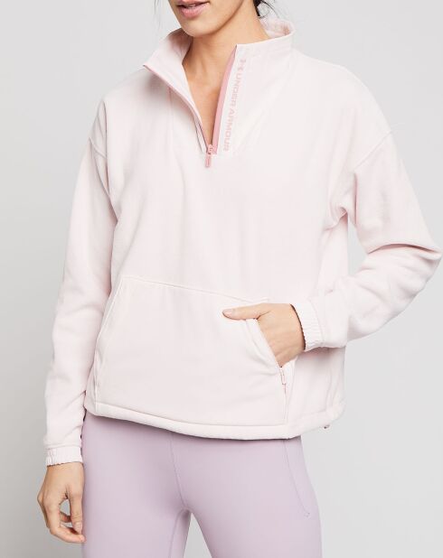 UA Rush Fleece-Funktions-Sweatshirt mit 1/2 Reißverschluss, hellrosa