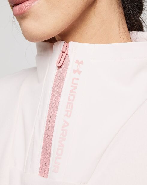 UA Rush Fleece-Funktions-Sweatshirt mit 1/2 Reißverschluss, hellrosa