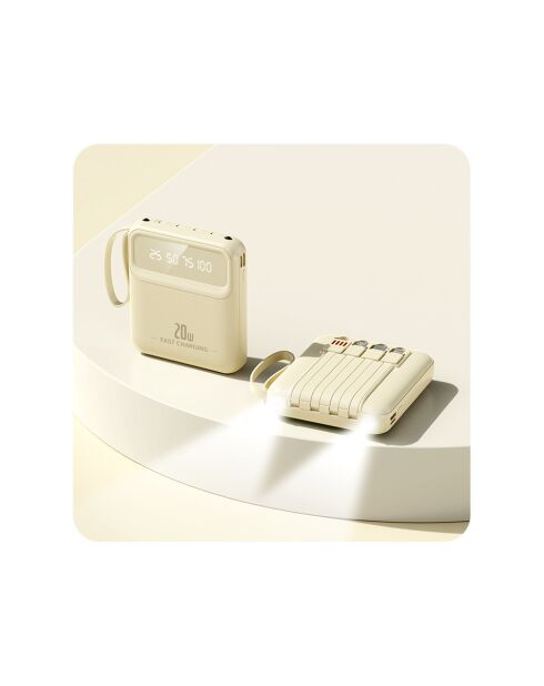 Powerbank 10000 mAh Modell Compact creme