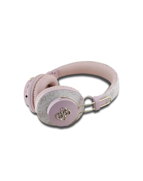 Bluetooth 5.3 ENC Guess 4G metalen roze hoofdtelefoon