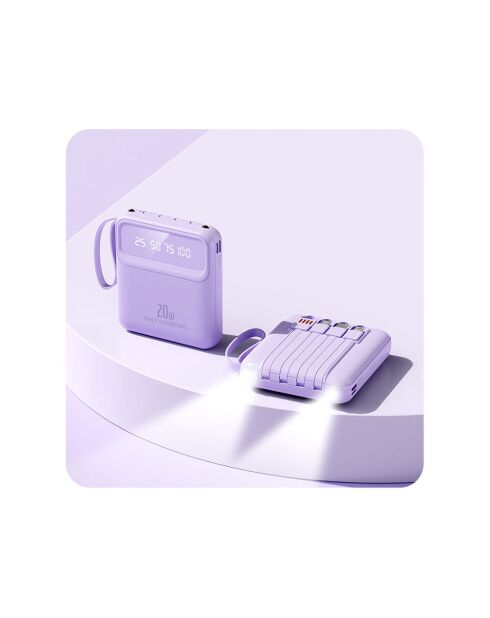 Powerbank 10000 mAh Lavendel Kompaktmodell
