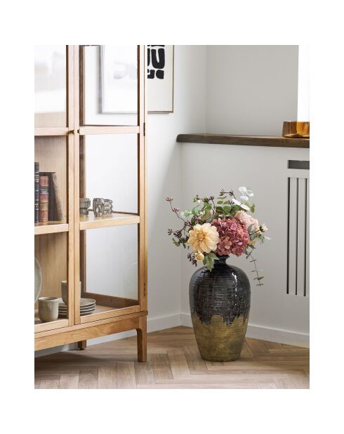 Vase en céramique bleu foncé - 27x27x445 cm