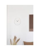 Wiener Wanduhr aus cremefarbenem Zement mit geräuschlosem Uhrwerk - 35x28x33 cm