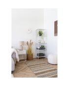 Wiener Wanduhr aus cremefarbenem Zement mit geräuschlosem Uhrwerk - 35x28x33 cm