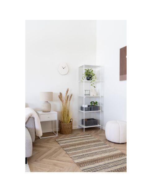 Reloj de pared Vienna en movimiento silencioso de cemento blanquecino - 35x28x33 cm