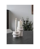 2 Kerzenhalter aus weißem Zement