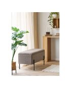 Banc Watford avec rangement bouclé marron - 36.5x95x43 cm