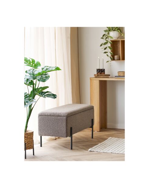 Banc Watford avec rangement bouclé marron - 36.5x95x43 cm