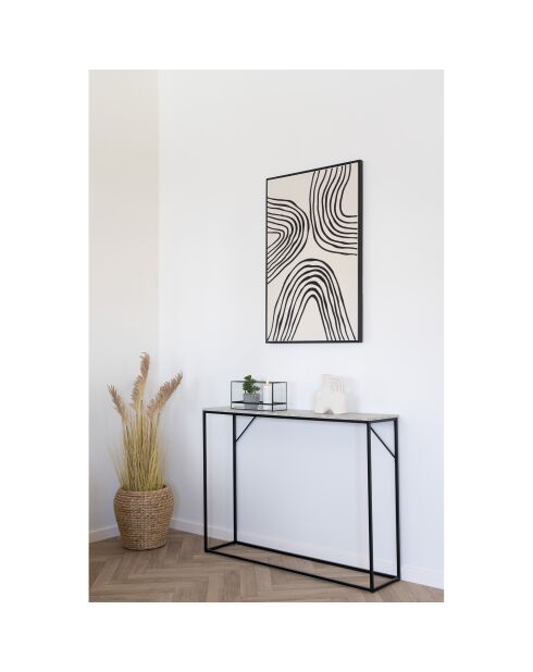Bougeoir tempête métal/verre noir - 30x12x15 cm