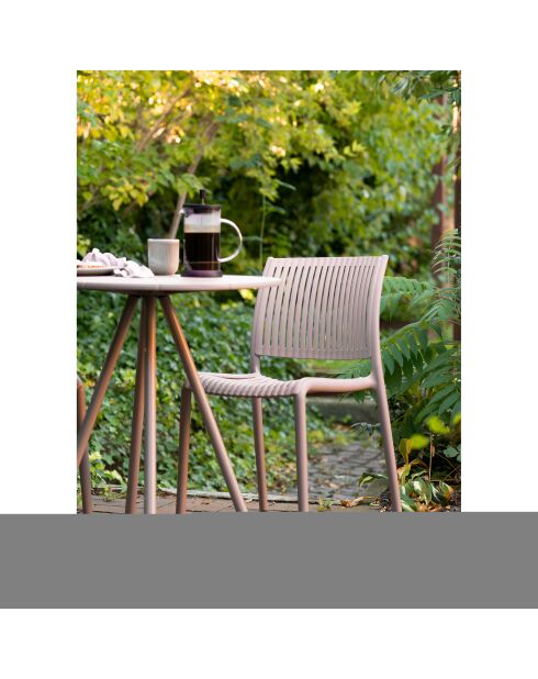 4 sillas de comedor Manzano apilables de polipropileno taupe - 56x49x81 cm