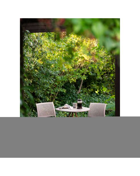 4 sillas de comedor Manzano apilables de polipropileno taupe - 56x49x81 cm