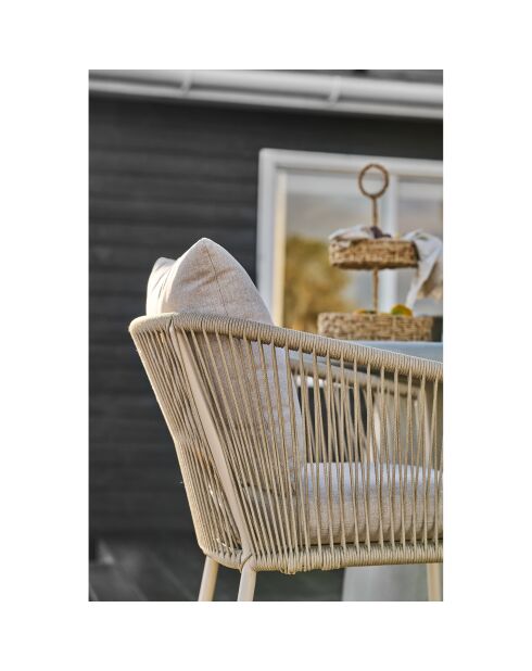 4 Salerno Esszimmerstühle, Aluminium/Polyester, inklusive Sandkissen — 60 x 61 x 78 cm