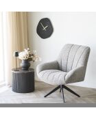 Reloj de pared Vienna con forma orgánica, cemento negro, movimiento silencioso - 35x38x45 cm