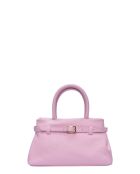 Anaïs roze leren draagtas - 17,5x26x13 cm
