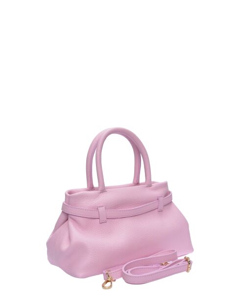 Anaïs roze leren draagtas - 17,5x26x13 cm