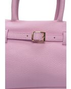 Anaïs roze leren draagtas - 17,5x26x13 cm