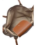 Sac bandoulière en cuir Seraphina boue - 25x36x10.5 cm