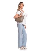 Sac bandoulière en cuir Seraphina boue - 25x36x10.5 cm