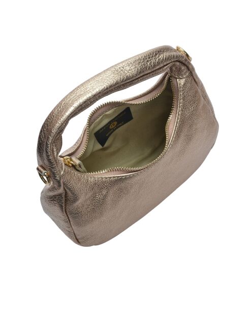 Bolso hobo Lyna de piel color bronce - 10x20,5x6 cm