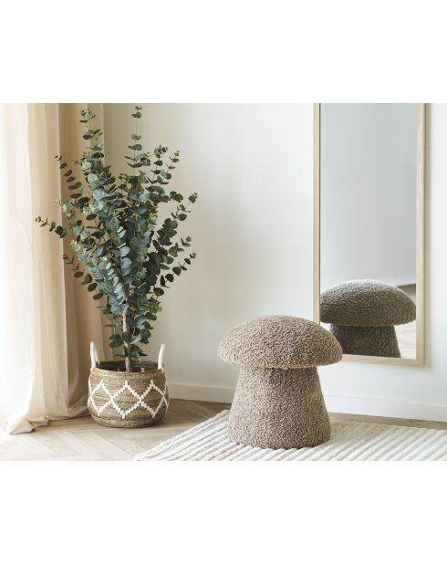 Pouf Enna  fourrure artificielle marron - 45x45x45 cm