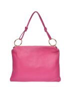 Louna fuchsia leren schoudertas - 25,5x35cm