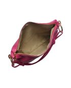 Louna fuchsia leren schoudertas - 25,5x35cm