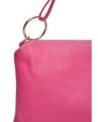 Louna fuchsia leren schoudertas - 25,5x35cm