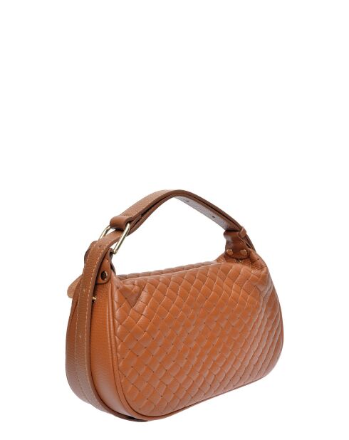 Borsa Loredana in pelle cognac - 15x29,5x9 cm