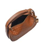 Bolso Loredana de piel coñac - 15x29,5x9 cm