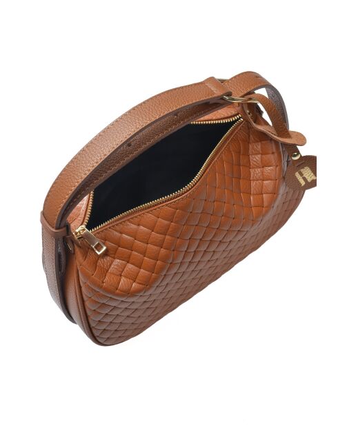 Borsa Loredana in pelle cognac - 15x29,5x9 cm