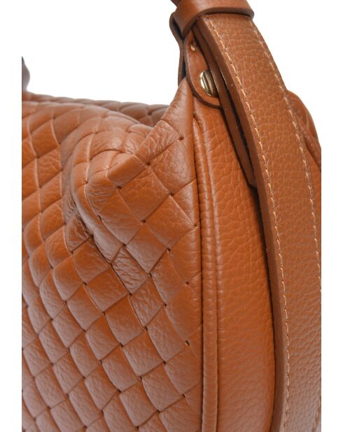 Borsa Loredana in pelle cognac - 15x29,5x9 cm