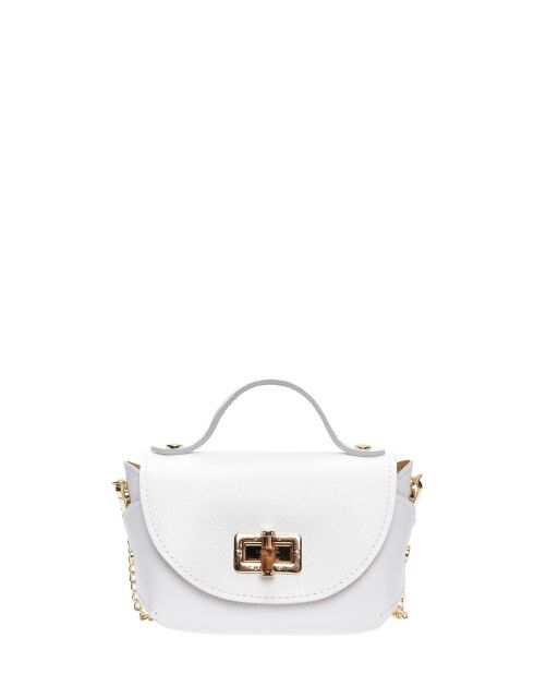 Bandolera de piel Amélia blanca - 13x19x9 cm