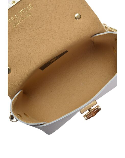 Bandolera de piel Amélia blanca - 13x19x9 cm