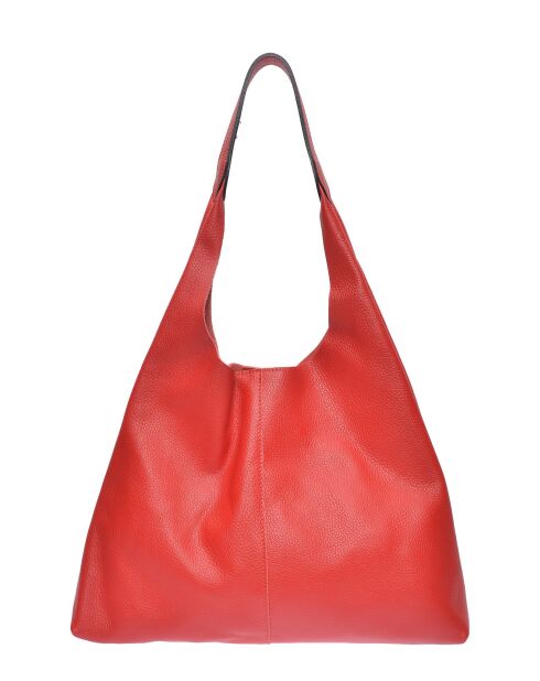 Rode leren Hobo-tas Sofia - 33x43x10 cm