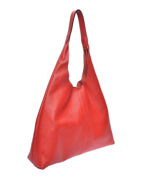 Rode leren Hobo-tas Sofia - 33x43x10 cm