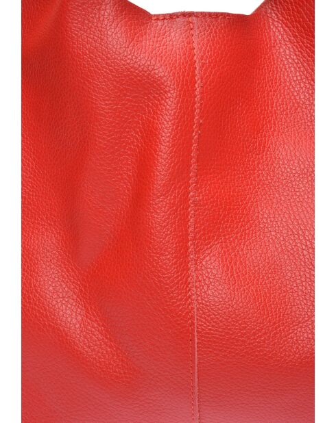 Rode leren Hobo-tas Sofia - 33x43x10 cm