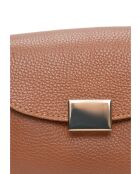 Bandolera Marcella de piel coñac - 12,5x18x7 cm