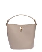 Daniela beige leren draagtas - 23x22,5x15 cm