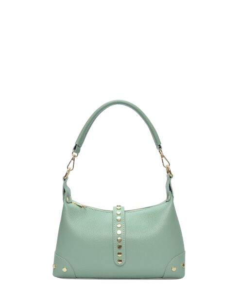 Schultertasche Carlotta aus mintfarbenem Leder - 17x28x7 cm