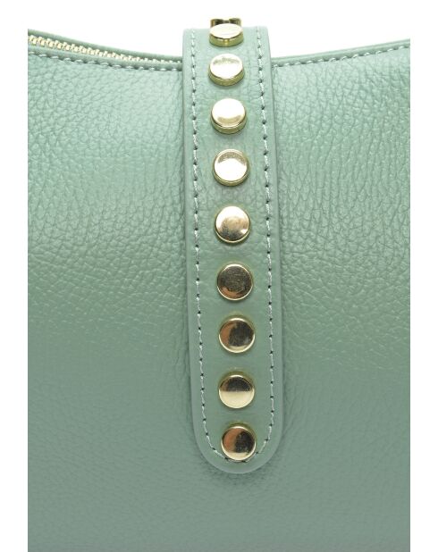 Schultertasche Carlotta aus mintfarbenem Leder - 17x28x7 cm