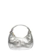 Eleanor Schultertasche aus Leder, silberfarben, 10 x 20,5 x 6 cm