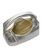 Eleanor Schultertasche aus Leder, silberfarben, 10 x 20,5 x 6 cm